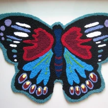 Милый коврик бабочки моющийся коврик для ванной комнаты ручной работы разноцветные коврики для животных для детей нескользящий коврик напольный коврик для двери маленький