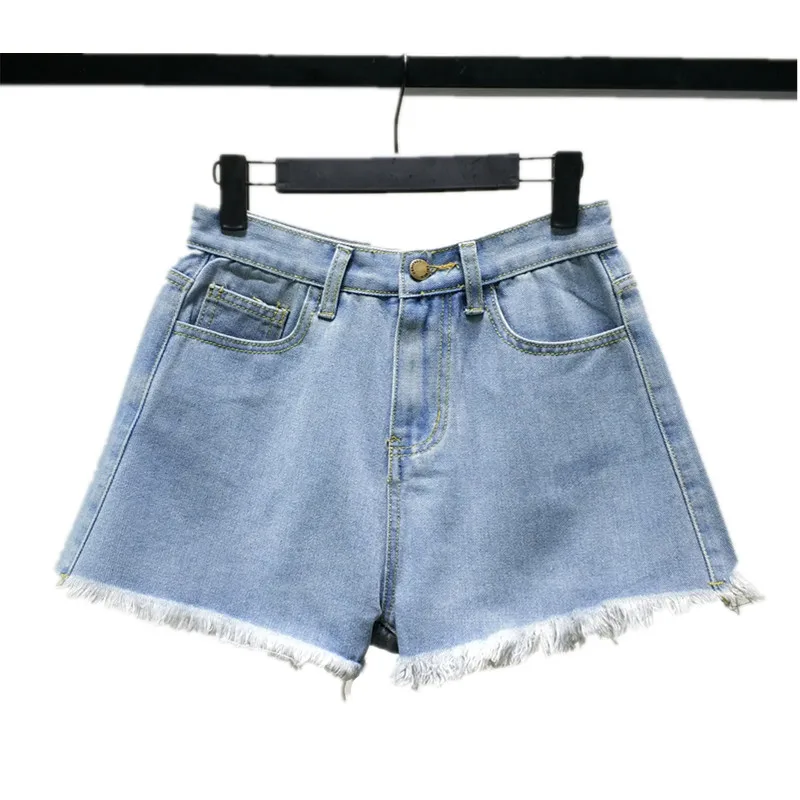 

B2509 Spring summer 2019 new women's fashion floral embroidery loose wide leg high-waisted denim shorts cheap wholesale