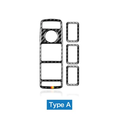 Airspeed для Mercedes Benz A B C E Class GLE GLA ML GL аксессуары из углеродного волокна наклейки для салона автомобиля оконный переключатель Крышка - Название цвета: carbon with strips