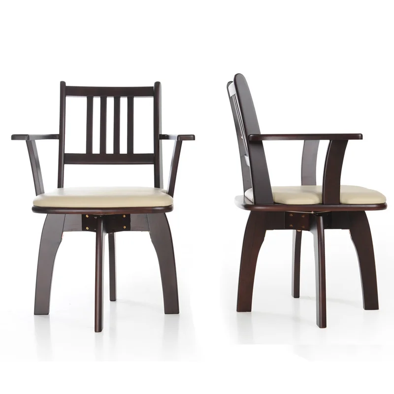 

Modern Chinese Household Solid Wood Chair Multifunction Stable Computer Chair with Armrest Dining Chair Rotated Wooden Stool