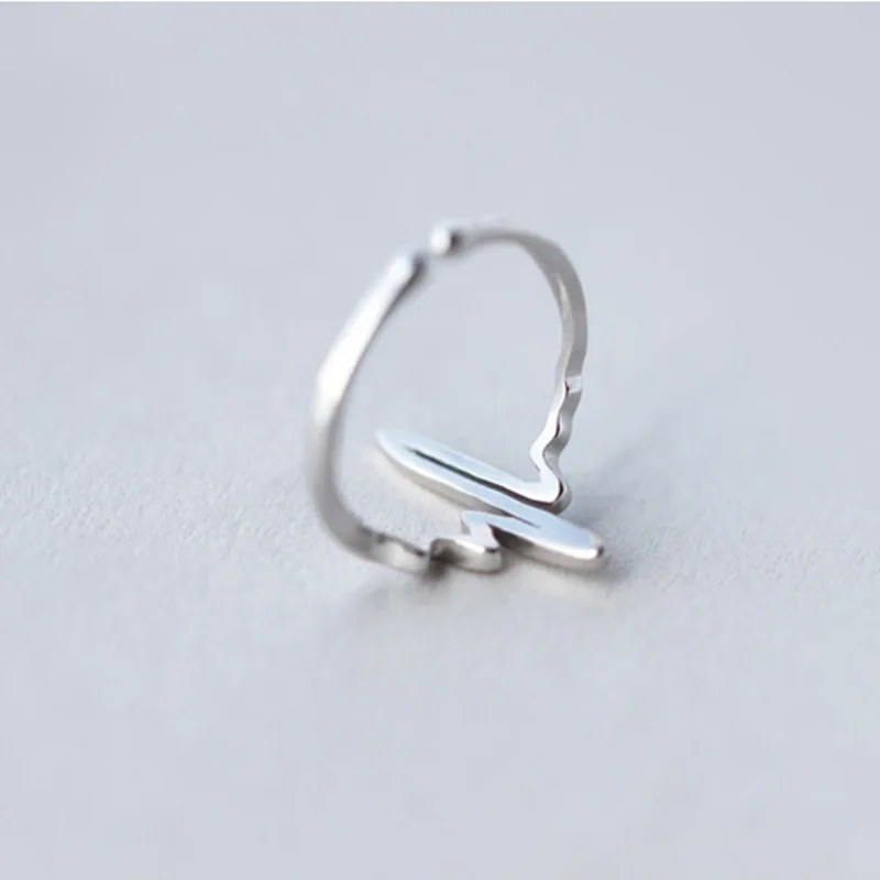 Женское кольцо с электрокардиограммой вечерние емый Размер|heart beat ring|heartbeat ringfashion