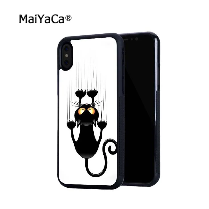  cat  funny soft silicone edge hard back mobile  phone  cases  