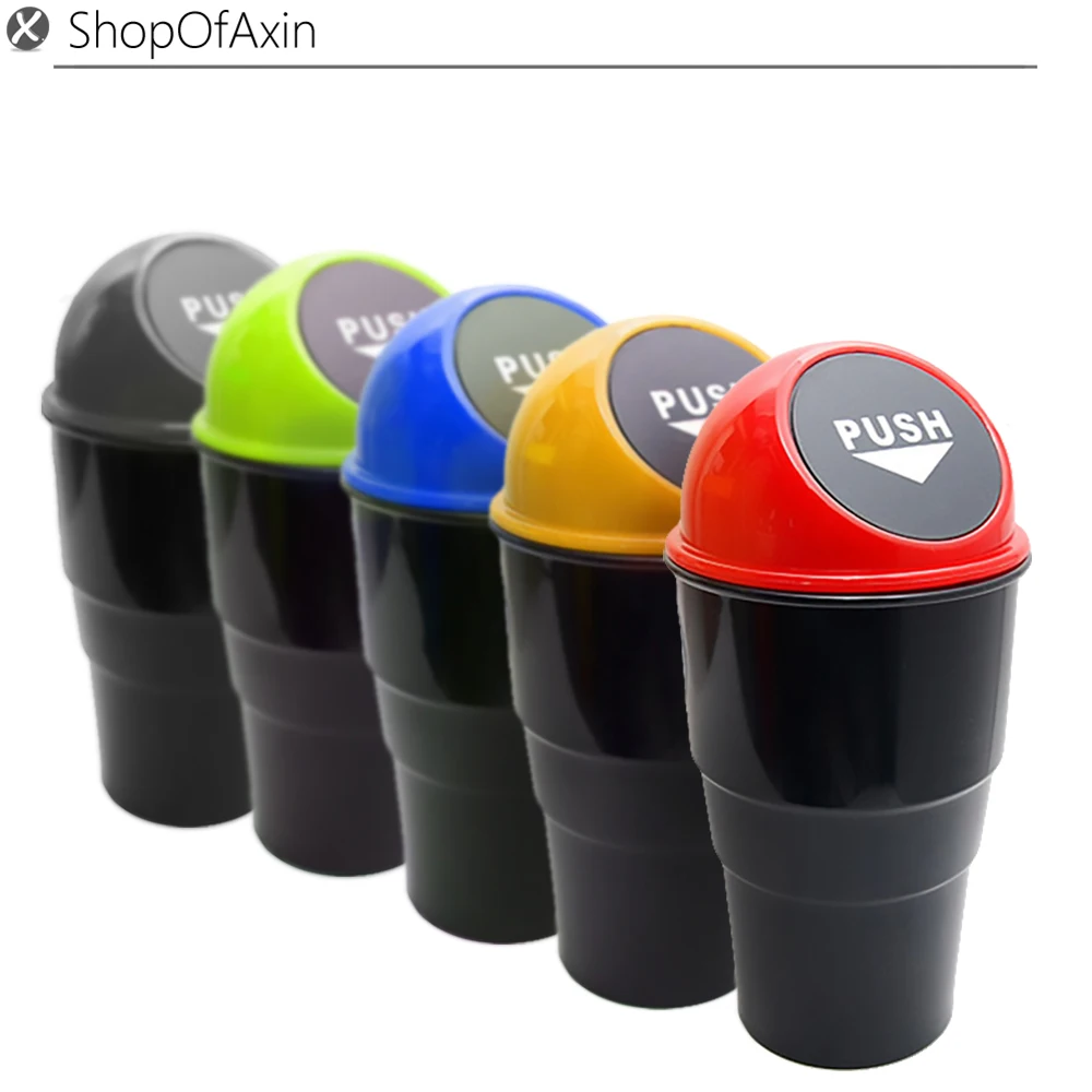 

Car rolling cover garbage cans Vehicle Storage barrels Leakproof trash can Creative Multi-color selection convenient bin