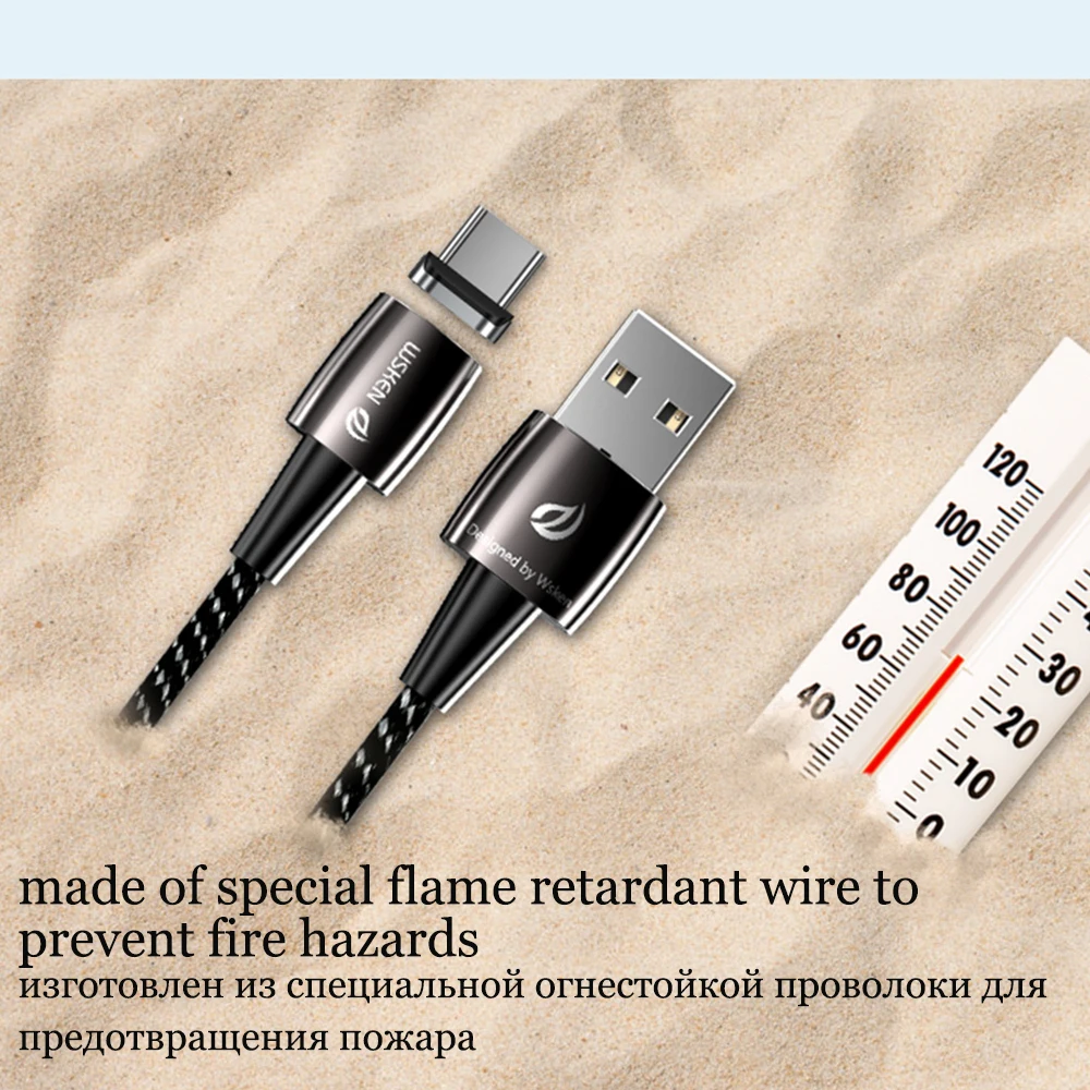 WSKEN Магнитный кабель для iPhone зарядное устройство X1Pro usb type C Micro USB кабель 3A Магнитный зарядный кабель для samsung USB C кабель провод