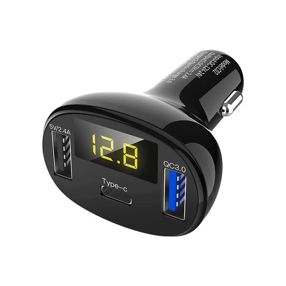 Автомобильный двойной USB прикуриватель Тип C QC 3 0 зарядное устройство 5 В