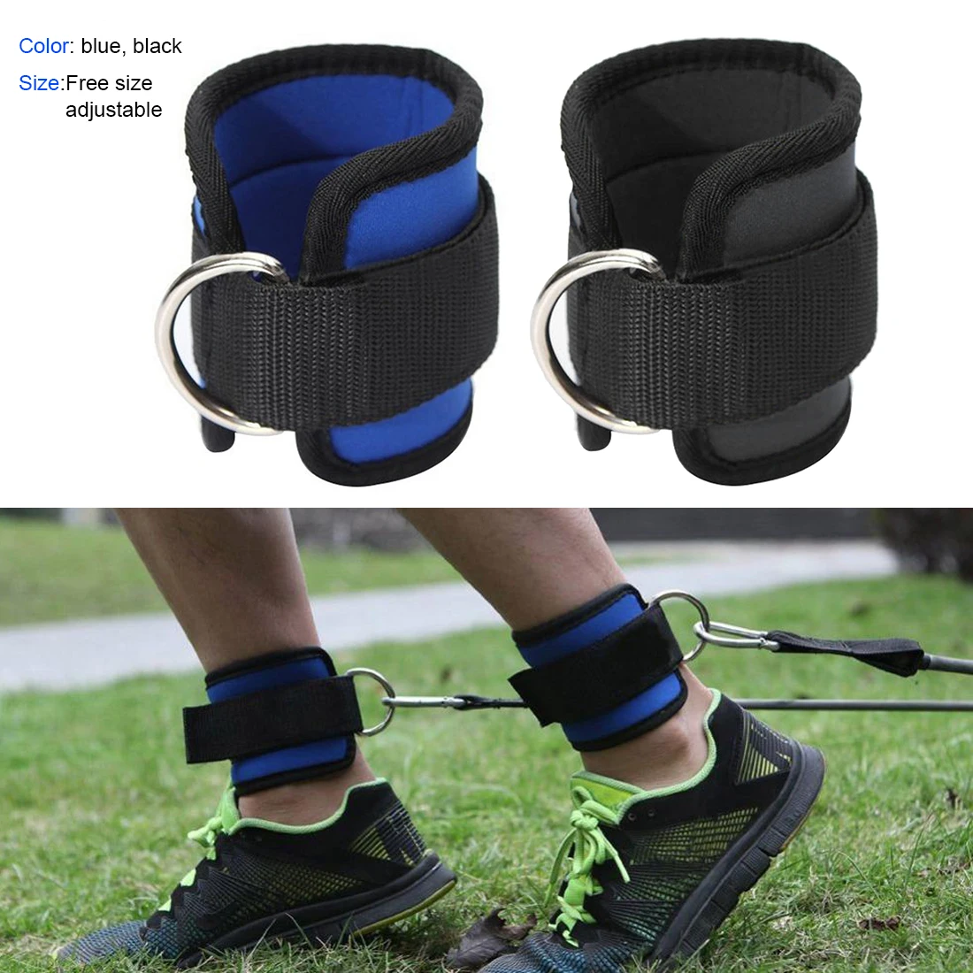 1PCS Pro Adjustable D-Ring Fitness Ankle Straps Foot Support Ankle Protector Gym Leg Pullery with Buckle Sports Feet Guard