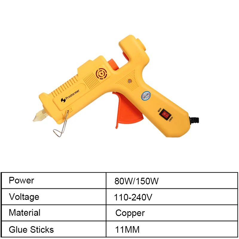 PROSTORMER горячего расплава клея пушка 110-240V Профессиональный Высокая температура ремонт тепловой пистолет пневматические инструменты сделай-сам 20/100/150/300 Вт клеевой пистолет