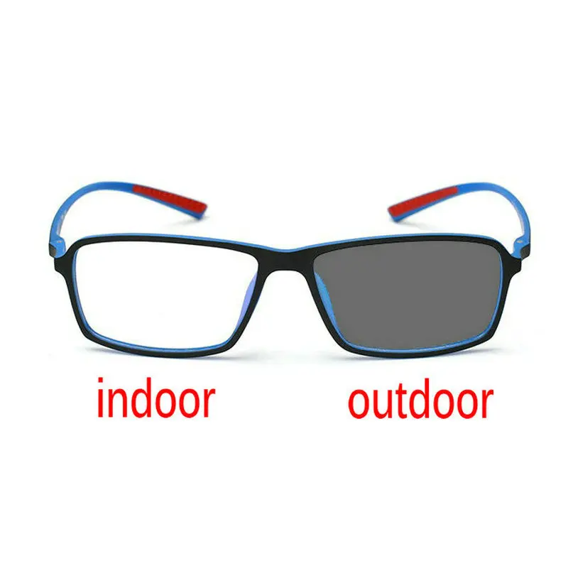 MINCL/прогрессивные многофокусные очки с переходом фотохромные солнцезащитные очки для чтения мужские очки для чтения близ дальнего зрения NX - Цвет оправы: black blue