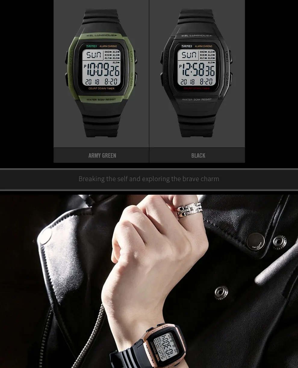 Новые SKMEI модные часы мужские часы спортивные цифровые часы водонепроницаемые будильник мужские наручные электронные часы мужские Relogio Masculino