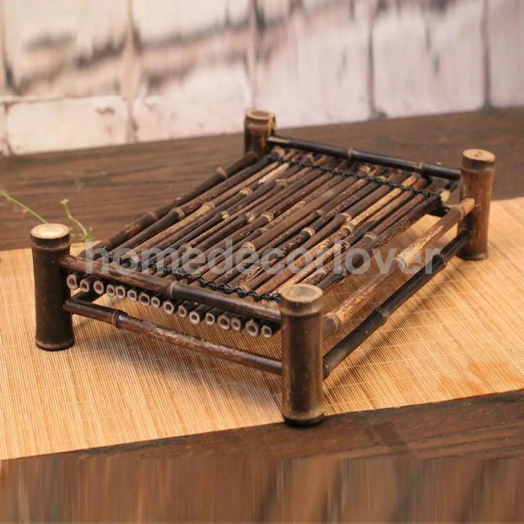Китайский бамбуковый чайный столик Gongfu, поднос, бамбуковый поднос для чайных наборов, 4 размера на выбор - Цвет: 25x 13x 6cm