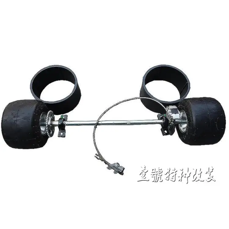 

DIY Four Wheel GO KART KARTING ATV UTV Buggy Brake Disc Rotors Sprocket 95CM Rear Axle With 5 Inch Wheel Tires
