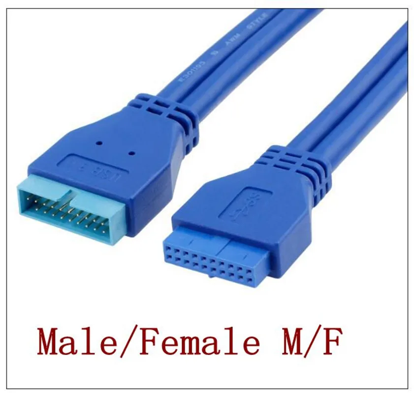 

0.5m USB 3.0 20pin Male to Female Motherboard Mainboard 20 pin Male to Male M/M Header 50cm 0.5m Cable extension
