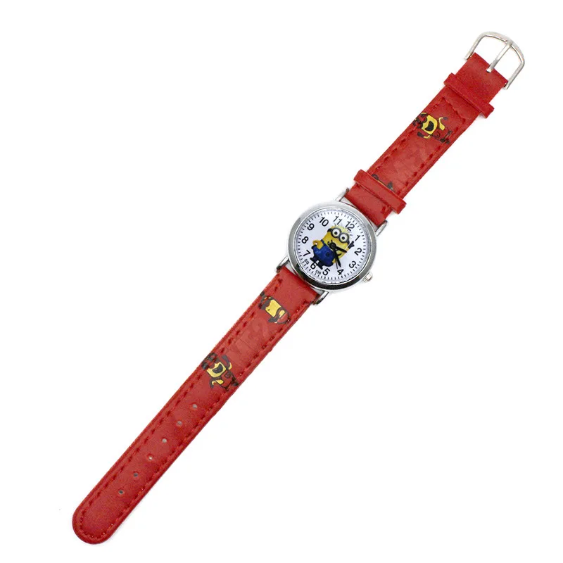 Мультяшные 3D Миньоны желтый человек с большими глазами кварцевые наручные часы детские часы водонепроницаемые детские часы подарок на день рождения