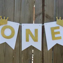 Пользовательские возраст цвет принц или принцесса день рождения высокий стул баннеры нулевой день рождения баннеры детской комнаты гирлянды фото стенд