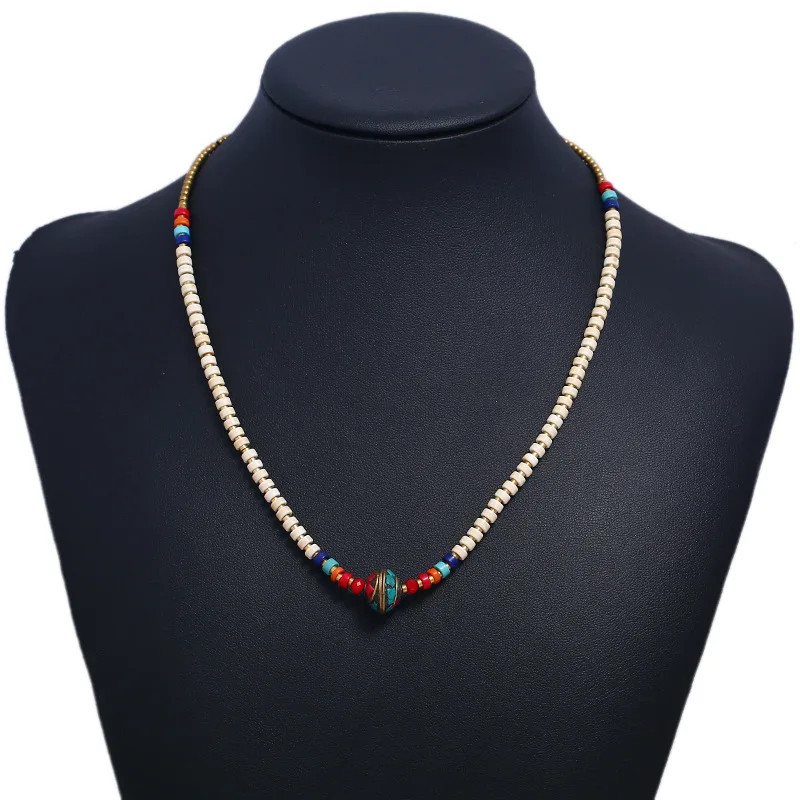 Weiyu природа камни винтажное ожерелье медные бусы колокольчики ожерелье-чокер в этническом стиле Бохо ручной работы непальские ювелирные воротнички, ожерелья