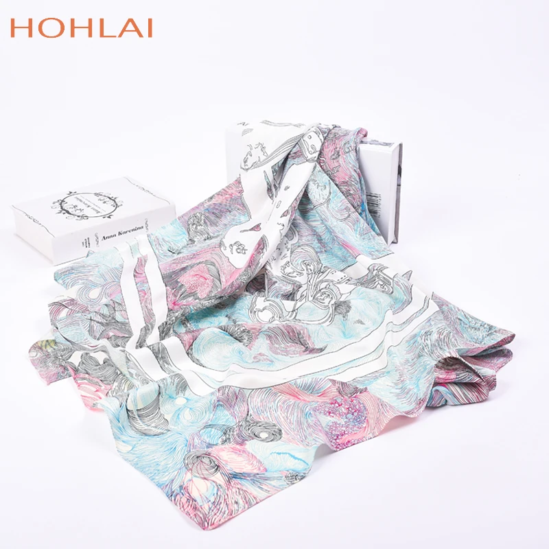 

130x130cm Big Square Silk Scarf Printed Women Satin Smooth Bandana Scarves Fashionable Spring Autumn Foulard Femme Fabric Shawls