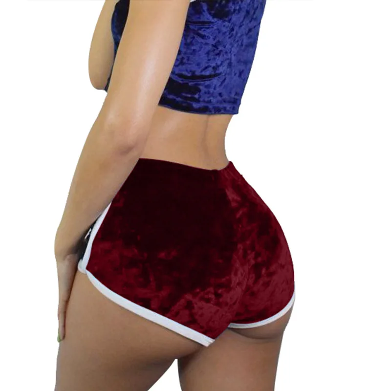 

Elegant Patchwork Women Shorts Sexy Slim Solid Color fleeced Female Short Pants