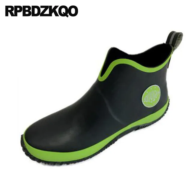 US $44.68 Slip On Pvc Short Plus Size 2018 Trainer Ankle Waterproof Fall Mens Rubber Rain Boots Cheap Sneaker