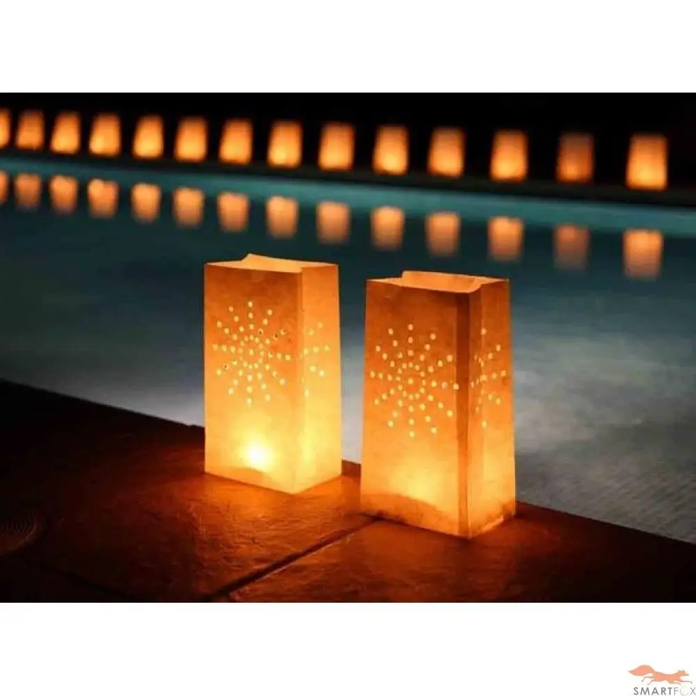 Candle Bags 20pcs Sunburst Firework Paper Lanterns Tea Light Candle Bags 20pcs Sunburst Firework Paper Lanterns Tea Light Holder Luminaria For Wedding Bbq Christmas Party Decorati In Gift Wring