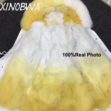 Drohne Человек зима большой реальный красочные Fox съемный капюшоном+ лайнер Теплая куртка куртки Мужской верхняя одежда, парки Moletom Masculino