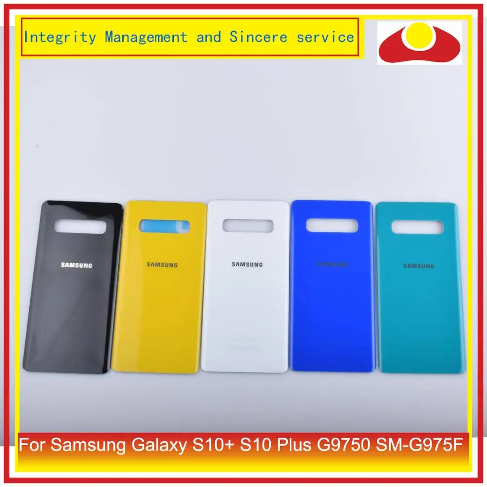 10 шт./лот для Samsung Galaxy S10 + Plus G9750 SM G975F корпус батарейного отсека задняя стеклянная