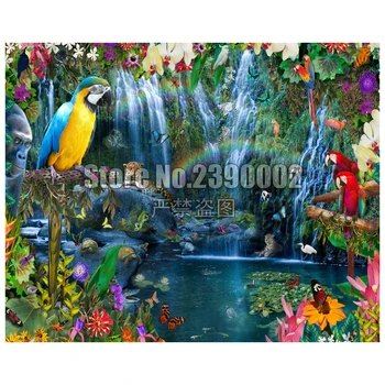 

Diamond Mosaic Parrot cheetah Full Diy Diamond Painting Jungle Waterfalls Diamond Embroidery Home Decoration Cross Stitch Kit