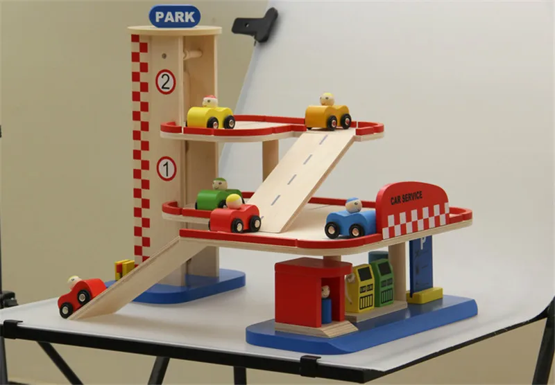 

New wooden toy Simulation Car Parking Baby simulation toy baby educational toy wood blocks baby gift