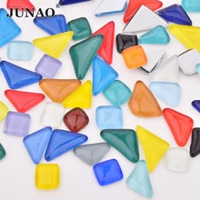 JUNAO разноцветные стеклянные мозаичные плитки мозаичные камни стеклянные гальки детские головоломки художественные поделки материал DIY мозаичное изготовление 20шт