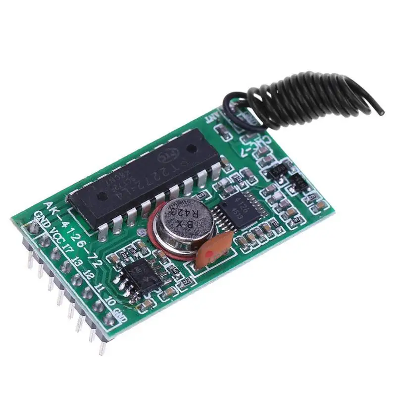 

vanpower High Sensitivity 4 Way Output Wireless 433Mhz Superheterodyne Receiver Module Kit with 4 way decoding output