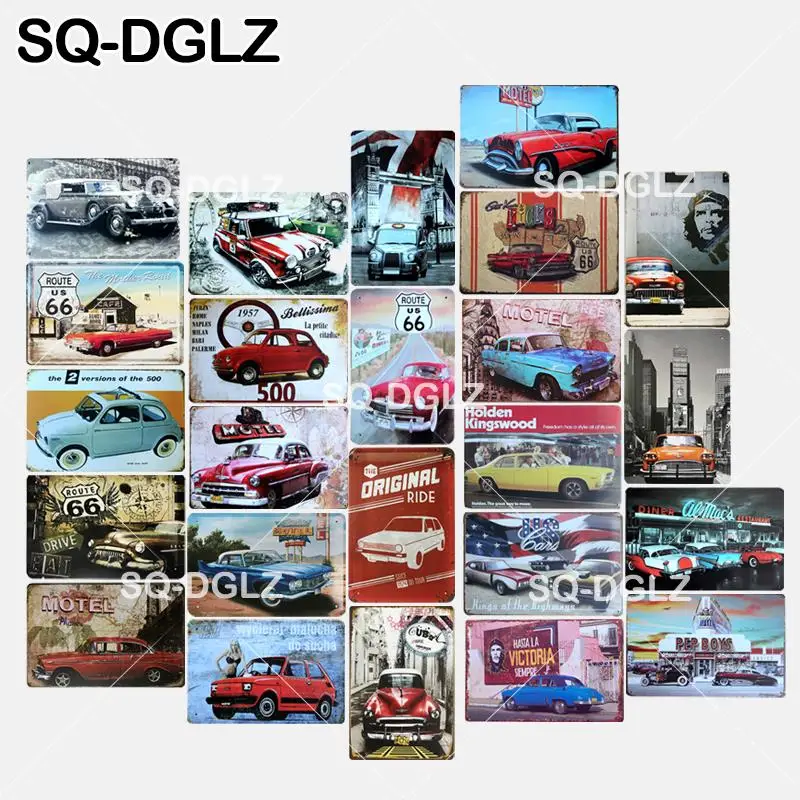 

[SQ-DGLZ] New The Original Ride Tin Sign ROUTE 66 Metal Crafts MOTEL Painting Plaques Art Poster