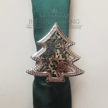 

100pcs Hollow Christmas Tree Napkin Ring Party Napkin Ring Wedding Napkin Rings