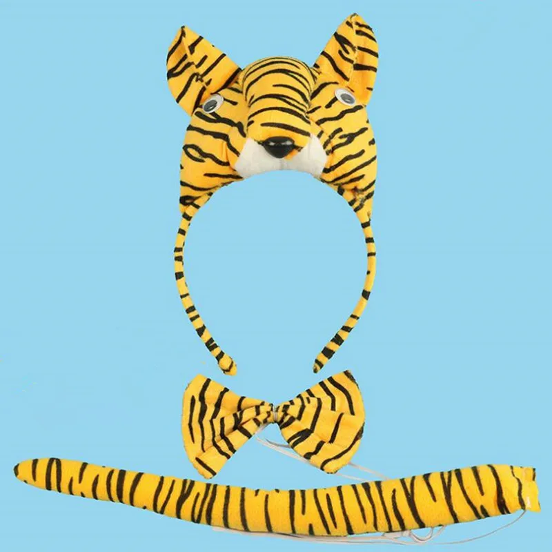 Дети мальчик девочка животное ухо оголовье тигр кошка аксессуары для волос день рождения подарок Хэллоуин Рождество Дети Косплей navidad
