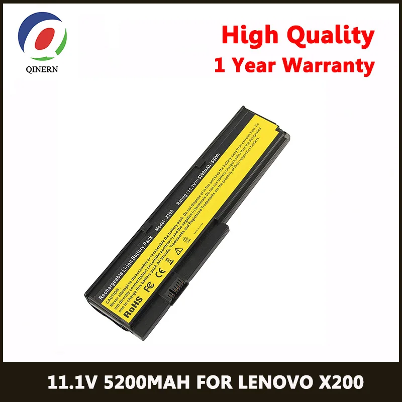 

QINERN 11.1V 5200MAh SA-X200 Laptop Battery For Lenovo notebook 42T4534 42T4535 For ThinkPad X200 Series IBM Business Battery