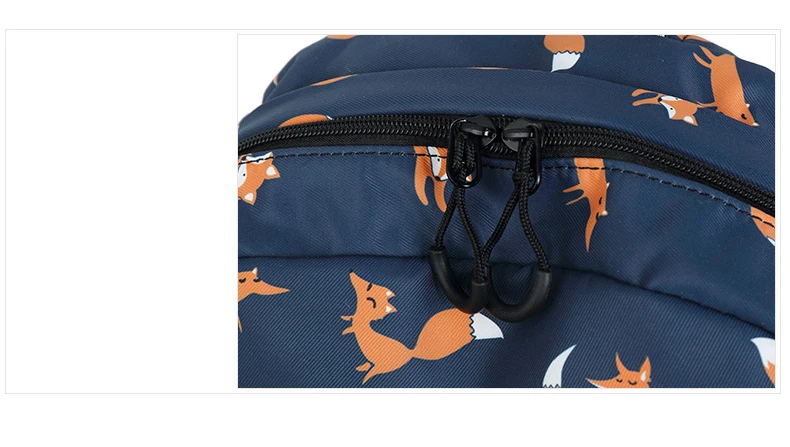 Милая лиса, животное печати водонепроницаемый холст рюкзак для женщин досуг ежедневная дорожная сумка женская школьная сумка для подростков Bookbag