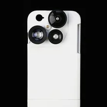 4 в 1 объектив мобильного телефона широкоугольный Рыбий глаз телефото макро с мобильный чехол для телефона для iPhone 6S 6 plus 7 7P 8 8P X