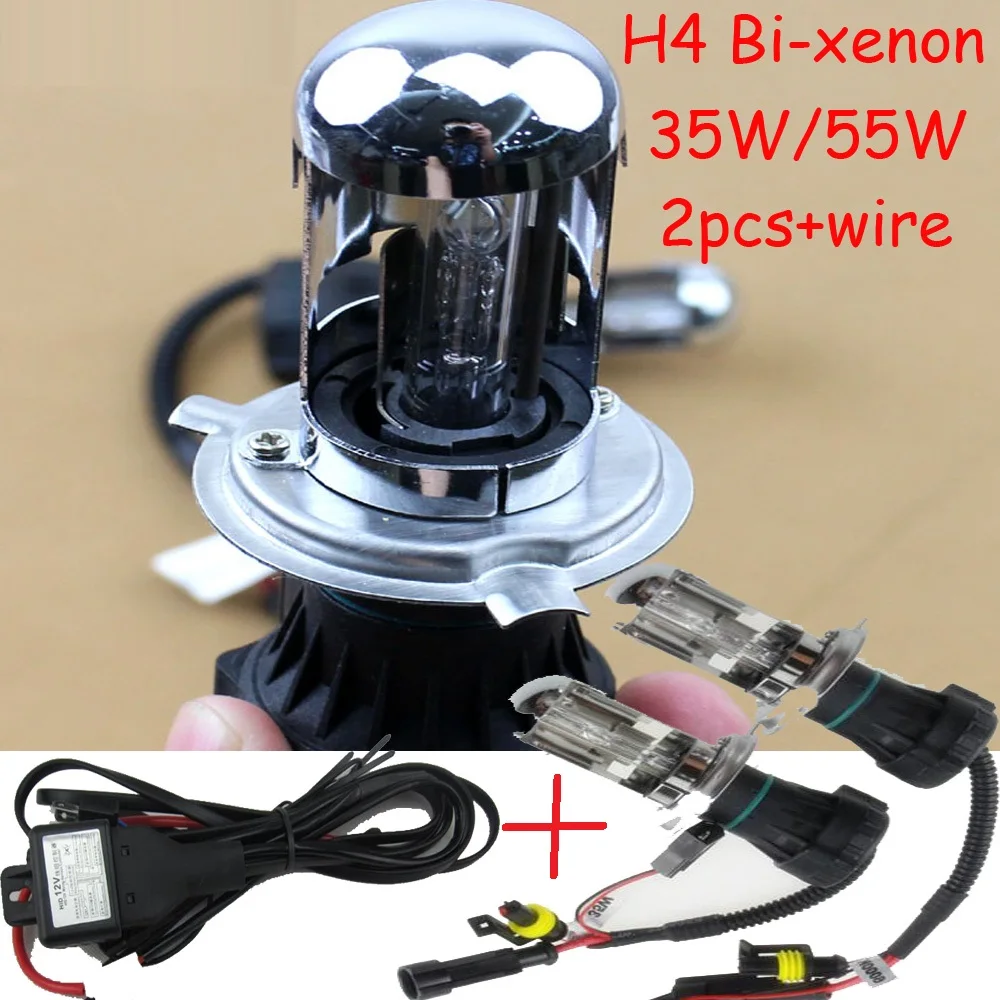 HID BULB,Bi xenon bulb,9007 9004 h13 H4,35/45W 12V,2pcs+1pcs wire of
