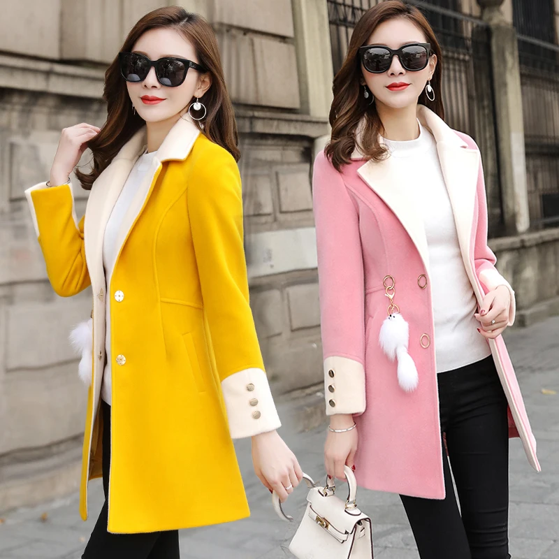 

Winter woolen coat in the long paragraph female new women's Korean version of the autumn and winter woolen coat Straight coat