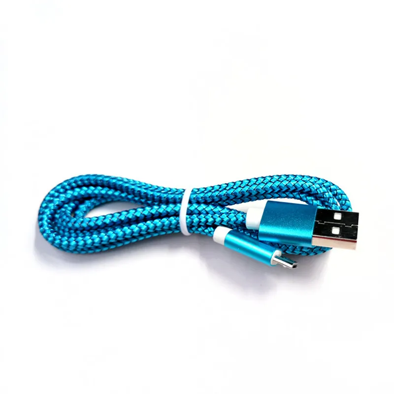 0,5 м/50 см/1 м/2 м/3 м type C зарядный кабель зарядное устройство Micro USB-C type-C нейлоновый кабель для iPhone 6 Xiaomi Mi8 samsung Galaxy S7 S8 Plus - Тип штекера: Blue