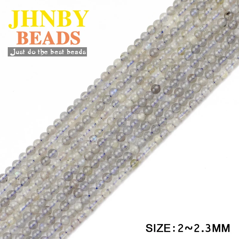 

JHNBY AAA Labradorite Small beads 2mm spectrolite Round Natural Stone 38cm strand Loose beads for Jewelry bracelet making DIY