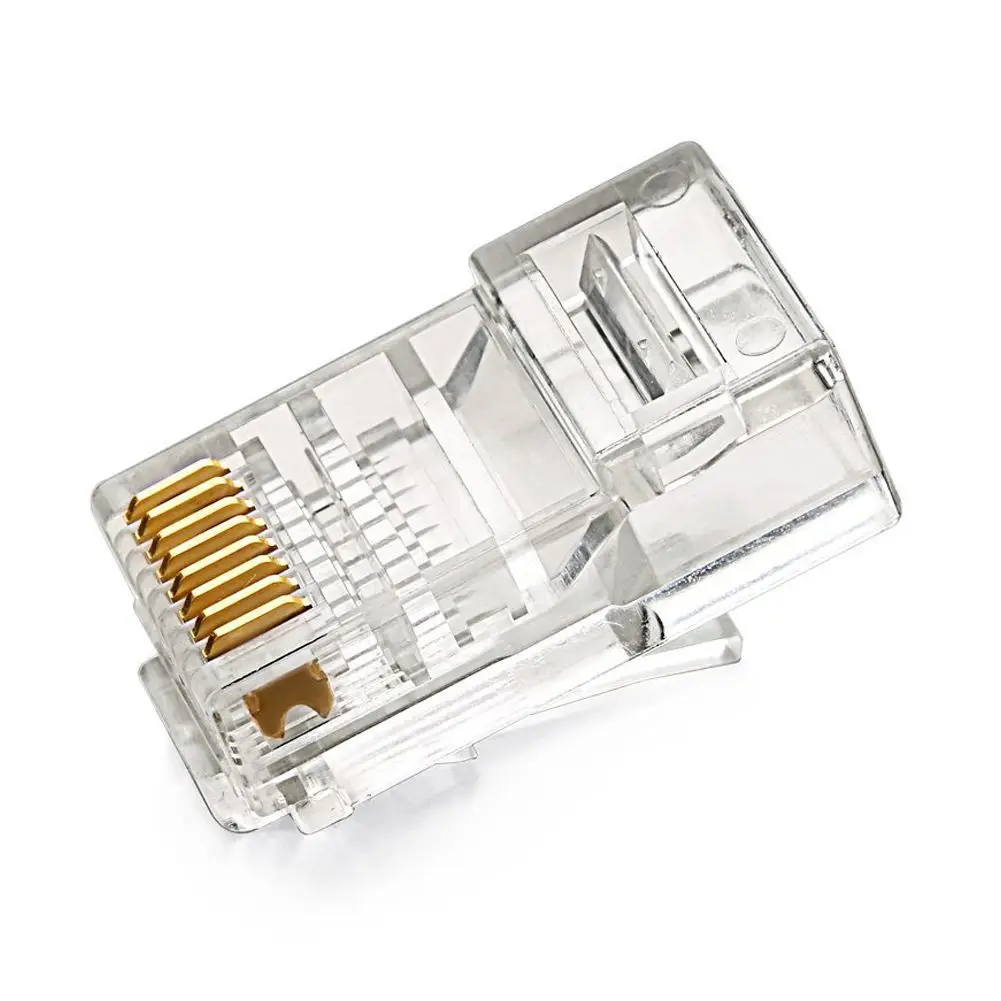

RJ45 Connector Cat5E Cat5 Crimp Modular Connector 50 pcs Ethernet Network Cable Plug Crystal 8P8C
