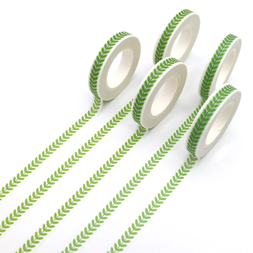 

1 PCS 10m*8mm Washi Tapes Leaf Pattern DIY Decorative Adhesive Masking Tape Stationery