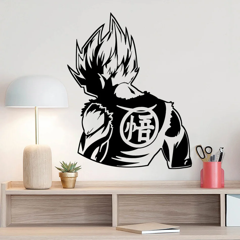 Мультяшные виниловые наклейки на стену Goku наклейка силуэт Vegeta Super Anime Sticker s Wukong