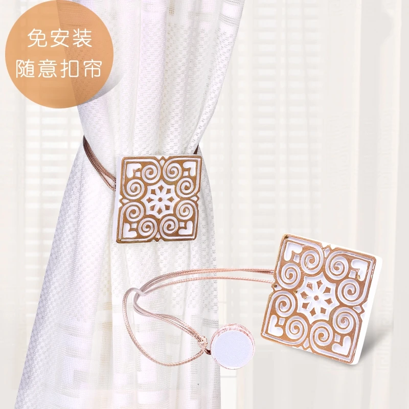 Square flower Curtains Tieback Holder Curtains Buckle Clips