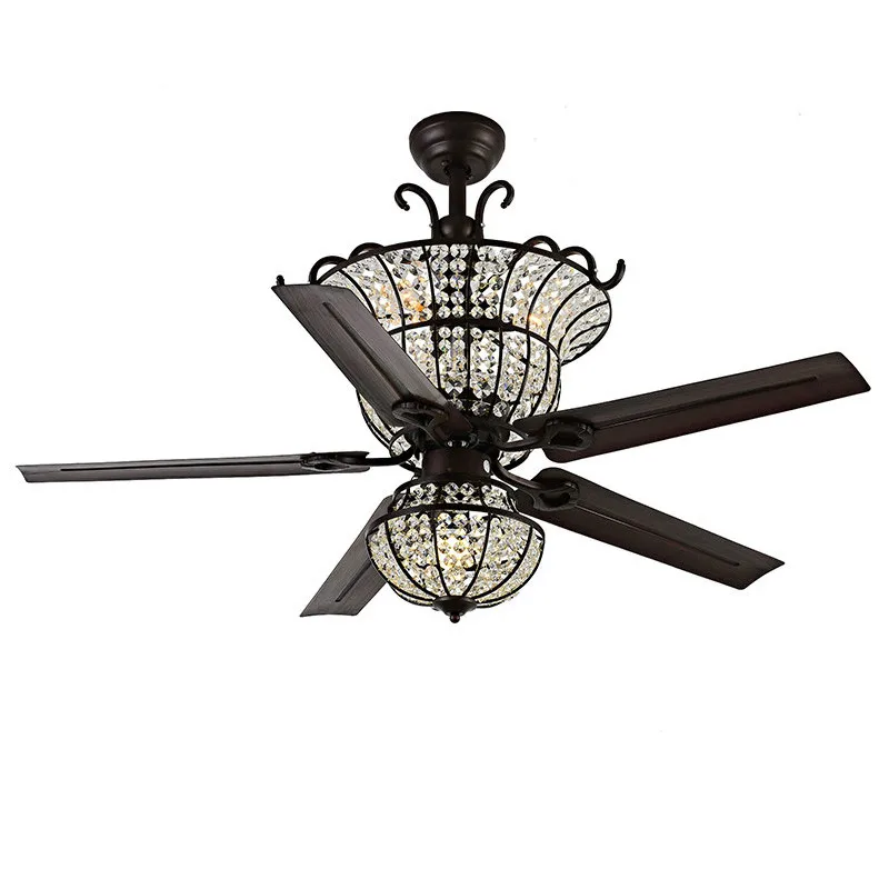 

Eusolis Loft Led Ceiling Fan Nordic Home Living Room Crystal Lighting Ceiling Fan Reverse Schakelaar Afstandsbediening