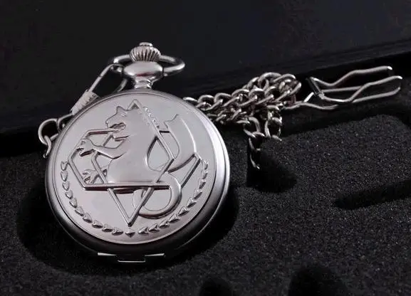 Antico Tono Argento Fullmetal Alchemist Pocket Watch Cosplay Edward Elric Anime Antico Tono Argento Fullmetal Alchemist Pocket Watch Cosplay Edward Elric Anime