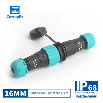 

IP68 Cable Connectors SP16 Waterproof Connector Plug & Socket 2/3/4/5/6/7/9 pin Sealed Waterproof Junction Boxes Socket