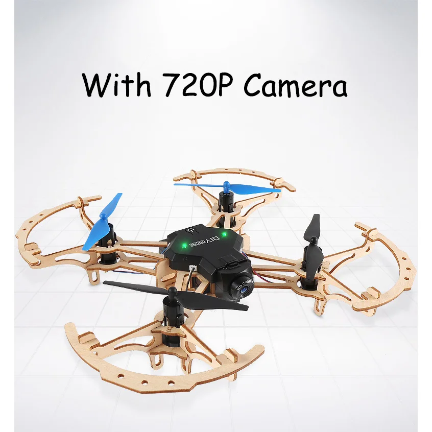 WITH 720P CAM Мини-камера IMPULLS ZL100 Дрон с дистанционным управлением 2,4 ГГц деревянный Квадрокоптер с HD камерой пульт дистанционного управления DIY игрушки для детей FSWB - Цвет: WITH 720P CAM