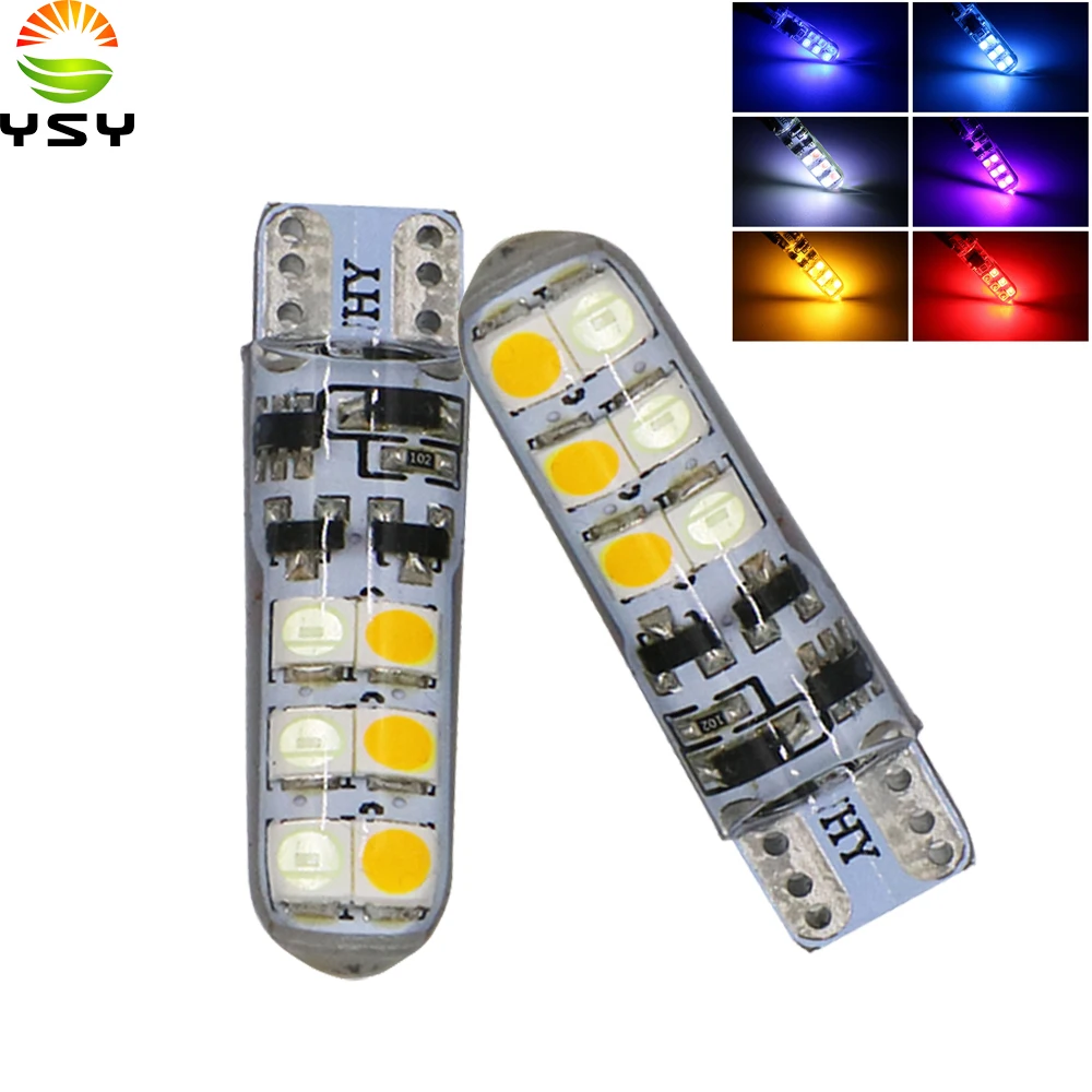 YSY 100X T10 W5W 3030 12 smd силиконовый чехол светодиодный светильник для парковки