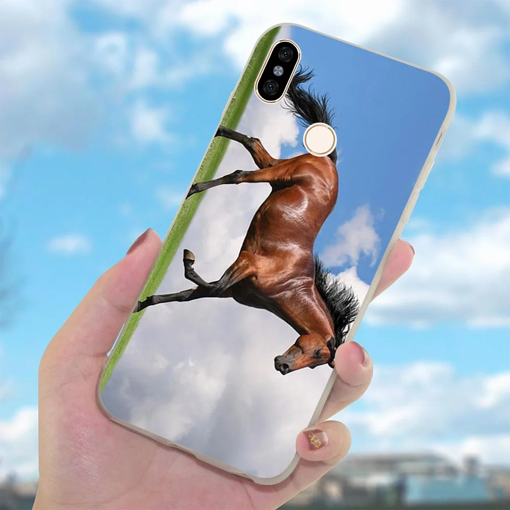 Мягкий чехол из ТПУ с изображением лошадей и животных для Xiaomi Mi A2 Lite 8 SE A1 9 se чехлы