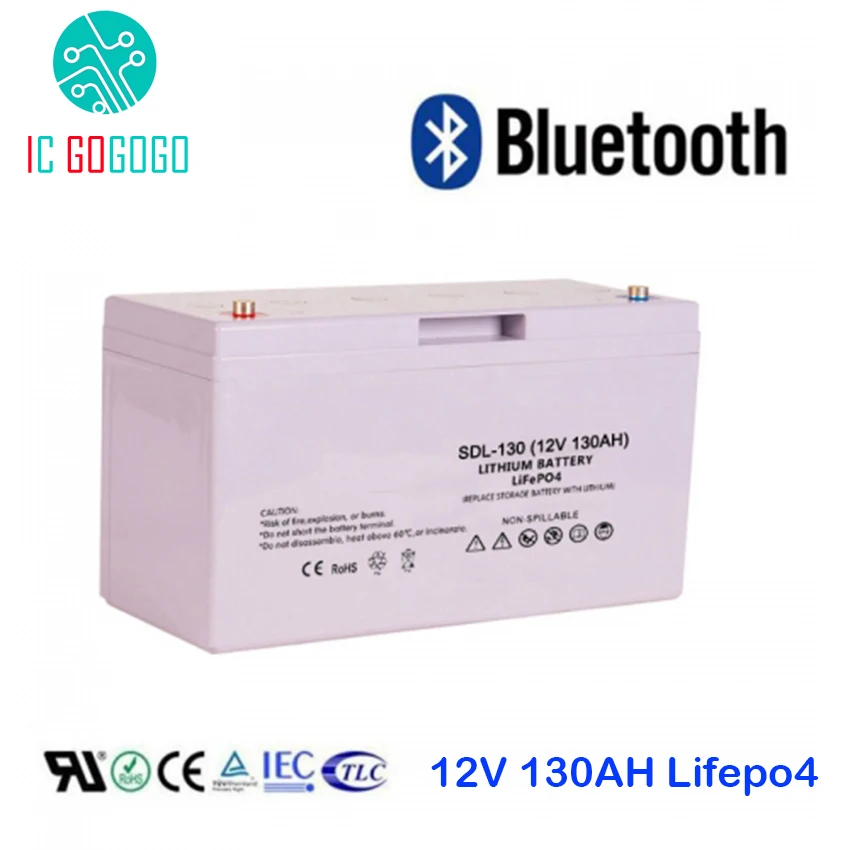 

12V 130AH Lifepo4 Battery Pack Deep 2000 Cycle 3.2V Sealed Lithium Iron Phosphate Rechargeable Cell Sealed Bluetooth Wholesale